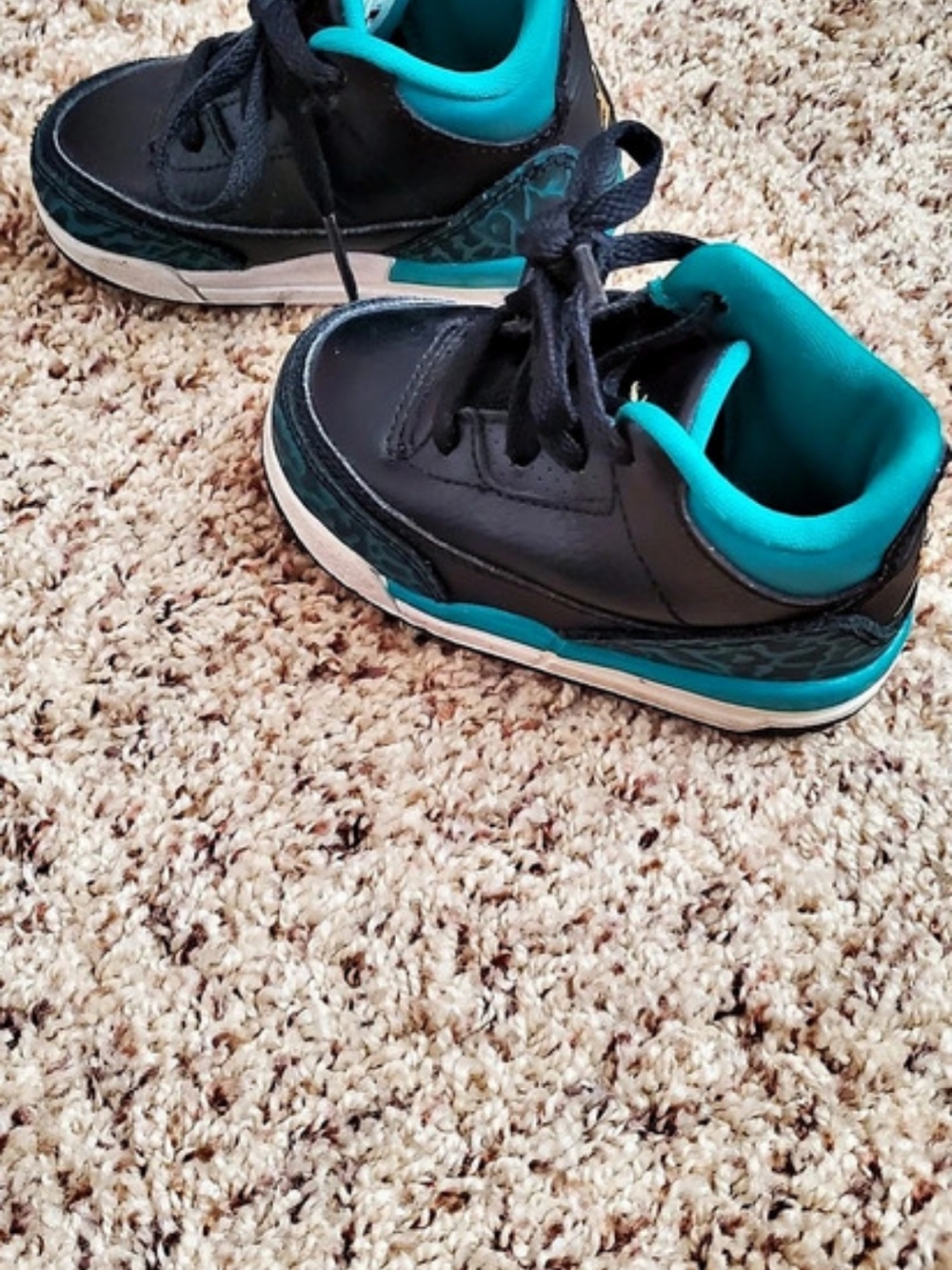 Jordan 1 Flight Baby Size 5 Black & Blue Sneakers
